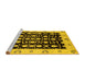 Sideview of Machine Washable Oriental Yellow Traditional Rug, wshurb762yw