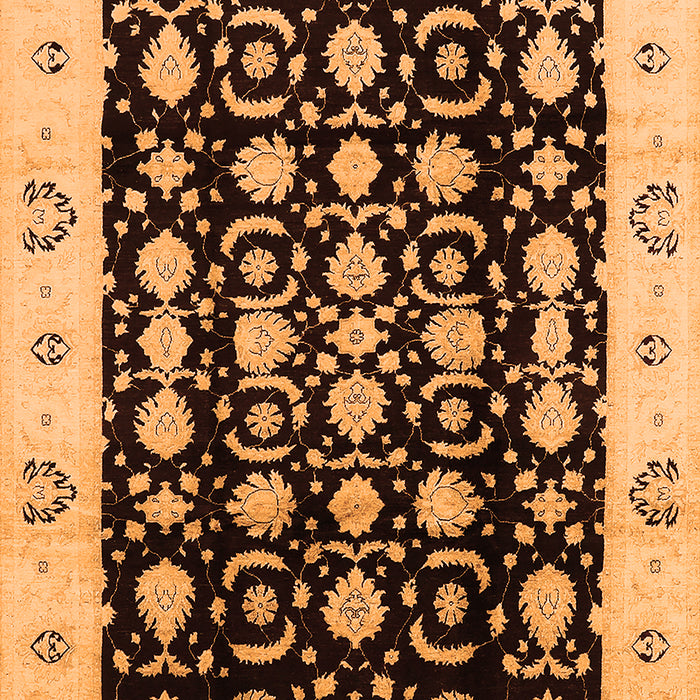Machine Washable Oriental Orange Traditional Area Rugs, wshurb762org