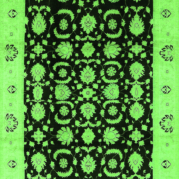 Machine Washable Oriental Green Traditional Area Rugs, wshurb762grn