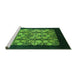 Sideview of Machine Washable Oriental Green Industrial Area Rugs, wshurb763grn