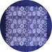 Round Oriental Blue Industrial Rug, urb763blu