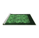 Sideview of Machine Washable Oriental Emerald Green Industrial Area Rugs, wshurb763emgrn