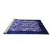 Sideview of Machine Washable Oriental Blue Industrial Rug, wshurb763blu