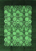 Machine Washable Oriental Emerald Green Industrial Area Rugs, wshurb763emgrn