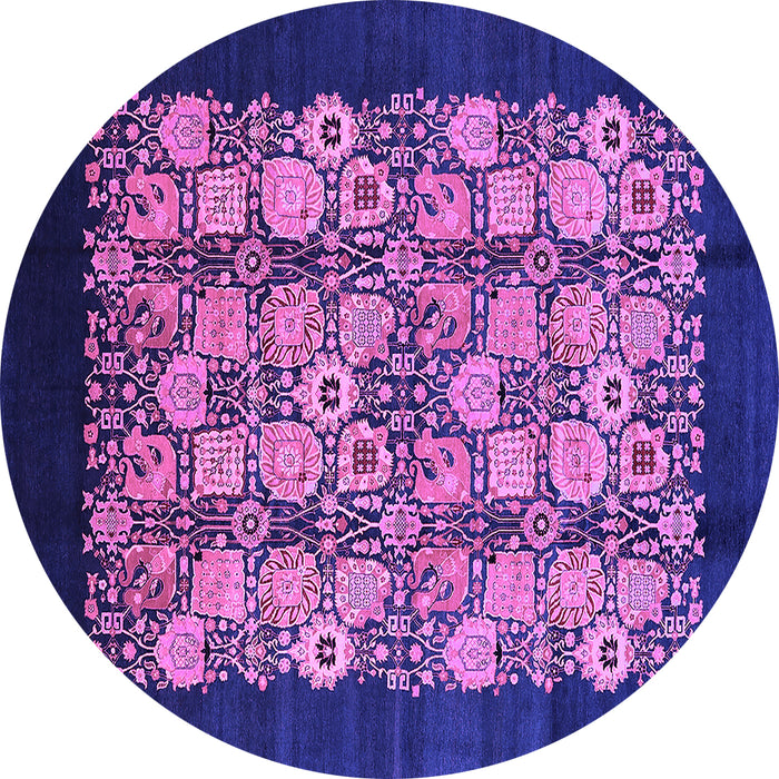 Round Oriental Purple Industrial Rug, urb763pur