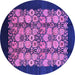 Round Oriental Purple Industrial Rug, urb763pur