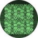 Round Oriental Emerald Green Industrial Rug, urb763emgrn