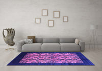 Machine Washable Oriental Purple Industrial Rug, wshurb763pur