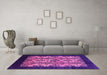 Machine Washable Oriental Pink Industrial Rug in a Living Room, wshurb763pnk