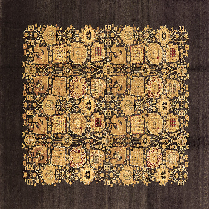Square Oriental Brown Industrial Rug, urb763brn
