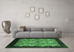 Machine Washable Oriental Emerald Green Industrial Area Rugs in a Living Room,, wshurb763emgrn