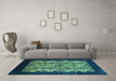 Machine Washable Oriental Turquoise Industrial Area Rugs in a Living Room,, wshurb763turq