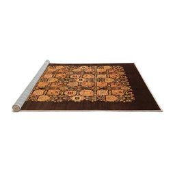 Sideview of Machine Washable Oriental Orange Industrial Area Rugs, wshurb763org