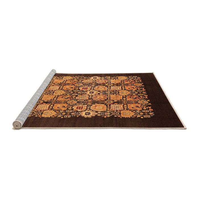 Sideview of Machine Washable Oriental Orange Industrial Area Rugs, wshurb763org