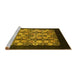 Sideview of Machine Washable Oriental Yellow Industrial Rug, wshurb763yw