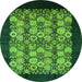 Round Oriental Green Industrial Rug, urb763grn