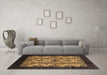 Machine Washable Oriental Brown Industrial Rug in a Living Room,, wshurb763brn