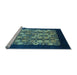 Sideview of Machine Washable Oriental Light Blue Industrial Rug, wshurb763lblu