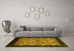 Machine Washable Oriental Yellow Industrial Rug in a Living Room, wshurb763yw