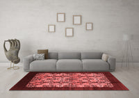 Machine Washable Oriental Red Industrial Rug, wshurb763red