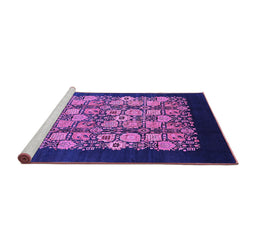 Sideview of Machine Washable Oriental Purple Industrial Area Rugs, wshurb763pur
