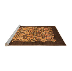 Sideview of Machine Washable Oriental Orange Industrial Area Rugs, wshurb764org
