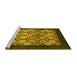 Sideview of Machine Washable Oriental Yellow Industrial Rug, wshurb764yw