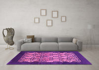 Machine Washable Oriental Pink Industrial Rug, wshurb764pnk