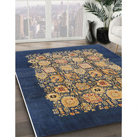 Mid-Century Modern Brown Oriental Rug, urb764