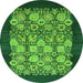 Round Oriental Green Industrial Rug, urb764grn