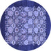 Round Oriental Blue Industrial Rug, urb764blu