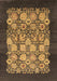 Machine Washable Oriental Brown Industrial Rug, wshurb764brn