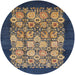 Round Machine Washable Industrial Modern Brown Rug, wshurb764