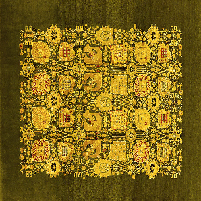 Square Oriental Yellow Industrial Rug, urb764yw
