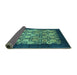 Sideview of Oriental Turquoise Industrial Rug, urb764turq