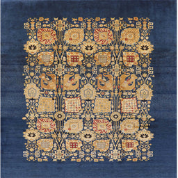 Square Mid-Century Modern Brown Oriental Rug, urb764