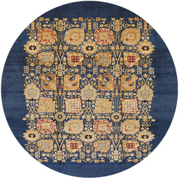 Round Mid-Century Modern Brown Oriental Rug, urb764