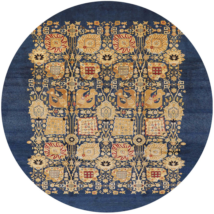 Round Mid-Century Modern Brown Oriental Rug, urb764