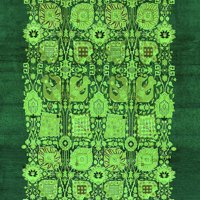 Machine Washable Oriental Green Industrial Area Rugs, wshurb764grn