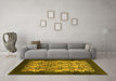 Machine Washable Oriental Yellow Industrial Rug in a Living Room, wshurb764yw