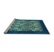 Sideview of Machine Washable Oriental Light Blue Industrial Rug, wshurb764lblu