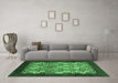 Machine Washable Oriental Emerald Green Industrial Area Rugs in a Living Room,, wshurb764emgrn