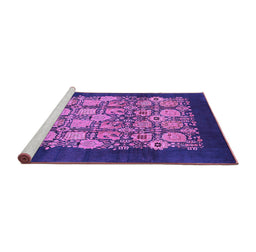 Sideview of Machine Washable Oriental Purple Industrial Area Rugs, wshurb764pur