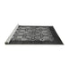 Sideview of Machine Washable Oriental Gray Industrial Rug, wshurb764gry