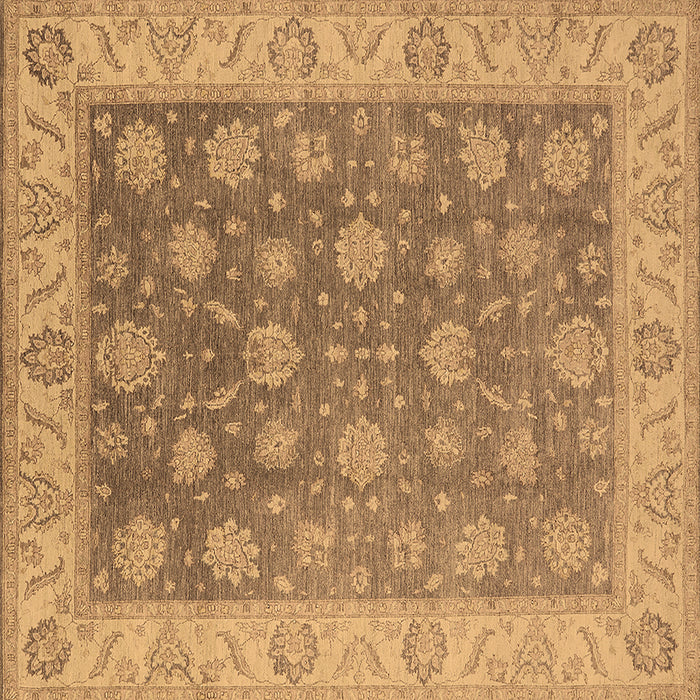 Square Oriental Brown Traditional Rug, urb765brn