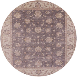 Round Machine Washable Industrial Modern Mauve Taupe Purple Rug, wshurb765