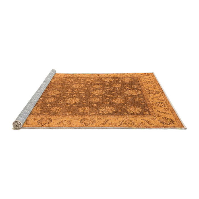 Sideview of Machine Washable Oriental Orange Traditional Area Rugs, wshurb765org