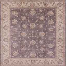 Square Mid-Century Modern Mauve Taupe Purple Oriental Rug, urb765
