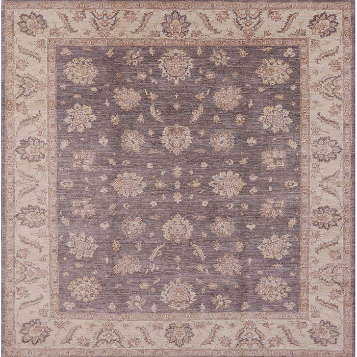 Square Mid-Century Modern Mauve Taupe Purple Oriental Rug, urb765