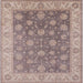 Square Mid-Century Modern Mauve Taupe Purple Oriental Rug, urb765